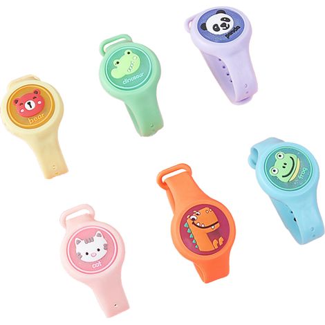 Montre anti-moustiques motif dessin animé mignon lumineux bracelet répulsif pour garçons et filles unisexe (1/5)