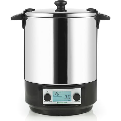 Esterilizador eléctrico de tarros con depósito de acero inoxidable, pantalla LCD y temporizador, capacidad de 12 litros, 1650 W - NSST12INA - Nature&saveurs -