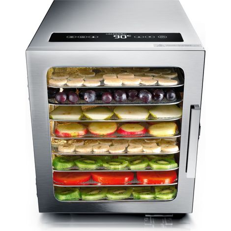 Arendo Edelstahl Dörrautomat mit Temperaturregler - Timer bis zu 24 h - Dehydrator - Dörrgerät (1/5)
