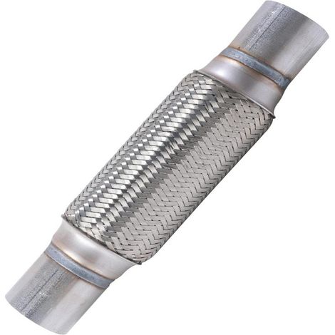 Tuyau flexible d'échappement : Silencieux en acier inoxydable robuste de 2,5 x 8 pouces – Réduit les vibrations et le bruit – Compatibilité universelle avec les voitures, camions et VUS (1/5)