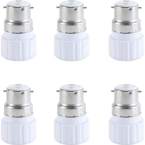 Adaptateur d'éclairage B22 vers GU10, convertisseur de culot B22 vers douille GU10 pour support d'ampoule (lot de 6) (1/5)