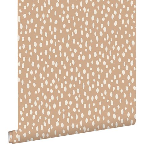 papier peint à motif de petits points terracotta claire  - ESTAhome (1/5)