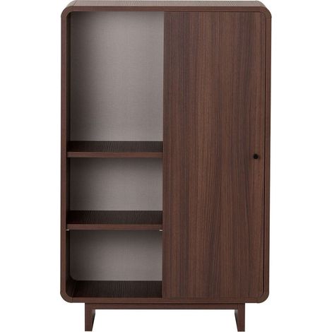 CALICOSY - Buffet haut 1 portes, 3 niches avec bords arrondis L70 cm - CELENA (1/5)