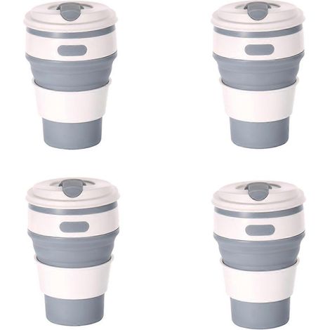 Gobelet de voyage pliable en silicone gris - Gobelet de camping (1/5)