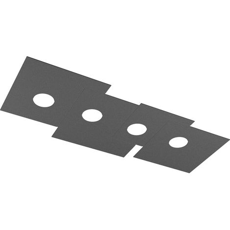 Toplight Plafoniera da soffitto rettangolare 4 luci Plate con attacco GX53, struttura colore antracite, design moderno 86x37x3cm (1/3)