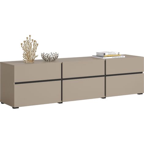Mueble TV Alfere 102, Congo, Número de puertas: 3, Número de cajones: 3, 180x48x40cm