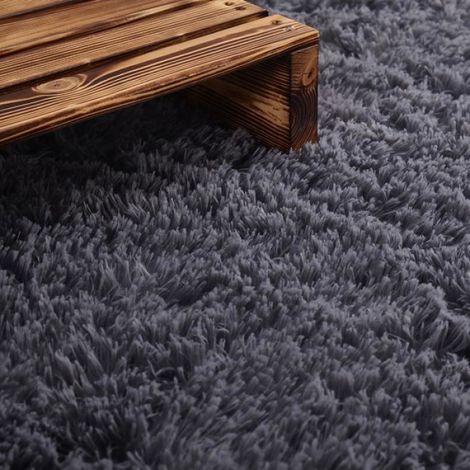 Tapis de sol Shaggy 120cm rond Moquette Anti-dérapage Absorbant Velours Décoration Coussin de Chaise Canapé Natte Tapis de Yoga (1/4)