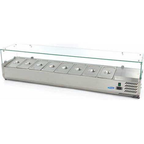 Saladette Réfrigérée 180cm - 8 Bacs GN 1/3 - Contrôle Numérique - Idéale Restaurants - Maxima