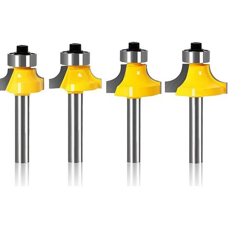 Routeur de Arrondi Fraise Defonceuse Arrondi Coin Rayon Outil de Bordure pour Le Travail du Bois Outils Carpenter 4PCS (1/5)