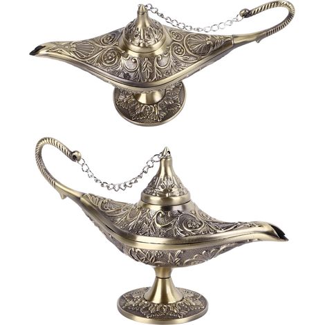 Squisita lampada araba vintage, ornamento da tavolo, decorazione portafortuna per la casa, bronzo (1/5)