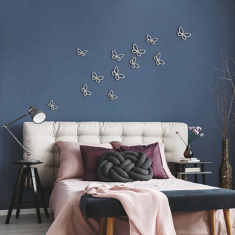 decoro murale 3d "white metal butterflies"
