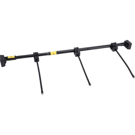 Porte-guirlande porte d'entrée extensible 80-100 cm 9 kg acier robuste noir mat pour déco Noël, 2 tringles 3 pinces 5 accessoires (1/5)