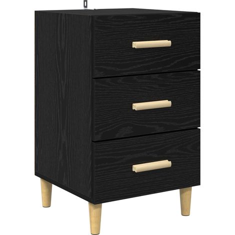 Maison Exclusive - Nachttisch Schwarz Eichen-Optik 40 x 40 x 66 c