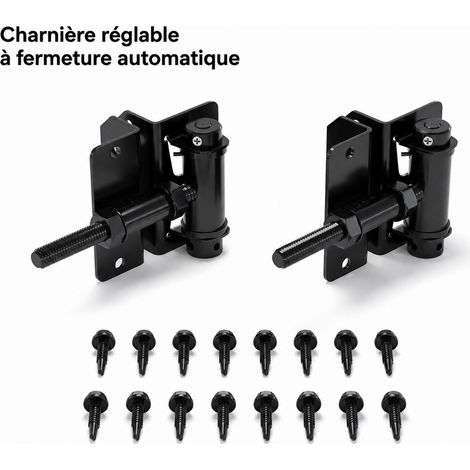 Charnière en T noire à fermeture automatique JL250103 en acier carbone avec barre noire réf 7222 21 × 14 × 10,7 cm 906 g – Livraison gratuite (1/5)