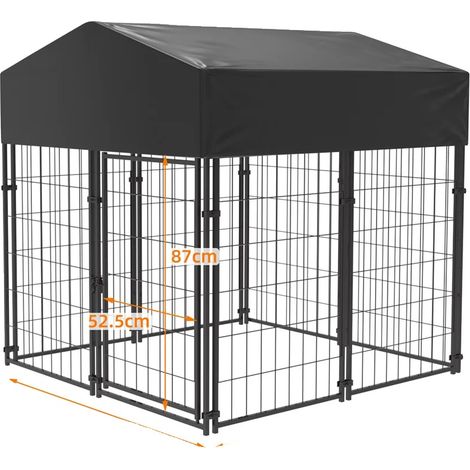 Chenil pour chiens, métal robuste, couverture imperméable, XS (1/2)