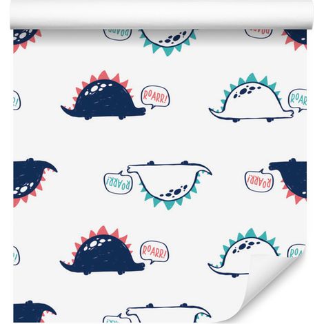Papel pintado de dinosaurios y animales para salón y dormitorio, 50x1000 cm. (1/5)