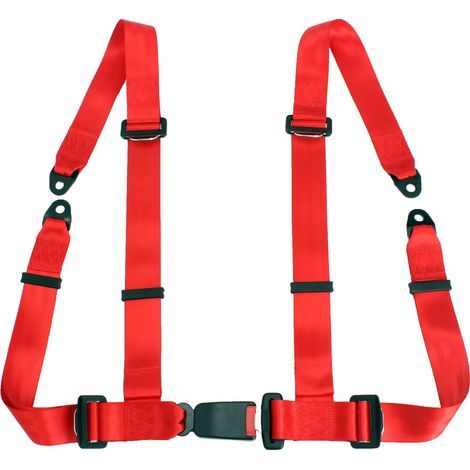 Harnais De Sécurité 4 Points - Ceinture De Sécurité Automobile Universelle - Pour Véhicules Tout-Terrain UTV Kart Buggy - Rouge - 1 Pièce