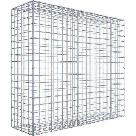 Gabiondeco - Gabion 100 cm x 90 cm x 30 cm (L x H x P). mailles 5 x 5 cm. Fermeture par anneaux en c - Made in Germany (1/5)