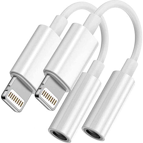 Adaptador para auriculares iPhone iPad Lightning mini jack 3.5mm Apple MFi 2 unidades (1/5)