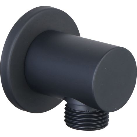 Entrée d'eau ronde noire mate M1/2" x M1/2"