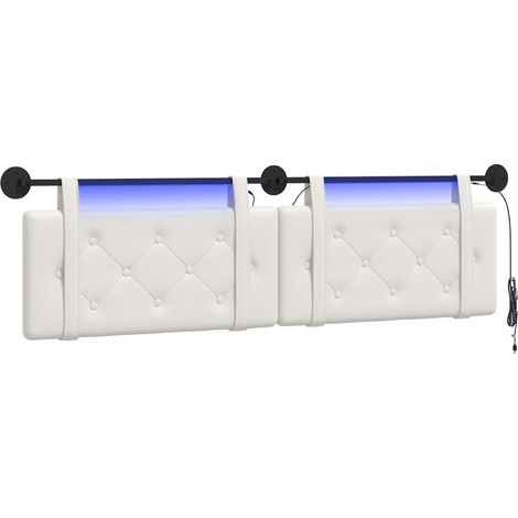 Maison Exclusive - Testiera sospesa Con luce LED Bianco Similpelle (1/5)