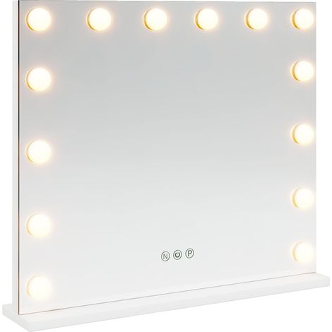 LED Vanity Mirror White 50 x 10 x 44 cm Glass and Steel vidaXL