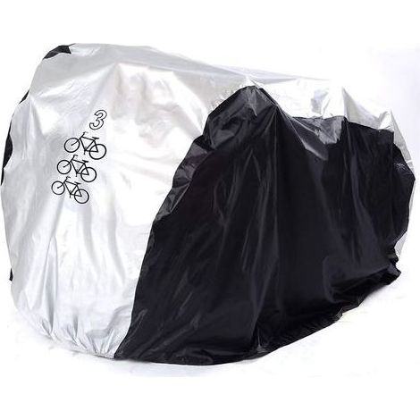 Housse de vélo pour 2 vélos Bike Housse trois vélos 210T Nylon étanche Bache velo exterieur Portable Bache protection Velo Housse multi vélo extérieur, anti-poussière, protection pluie et UV (1/5)
