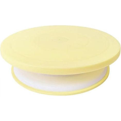 Plateau tournant antidérapant pour décoration de gâteaux (1 pièce, jaune) (1/4)