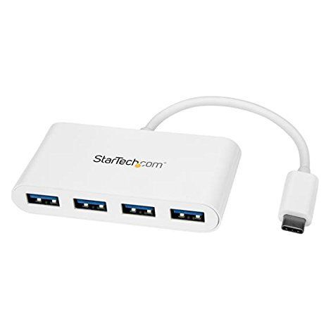 StarTech.com Hub USB-C a 4 porte USB 3.0 - USB-C a 4x USB-A - Alimentato via bus - Bianco HB30C4ABW (1/5)
