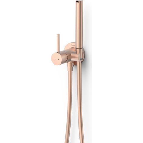 Mitigeur encastré avec douchette pour WC et bidet eau chaude et eau froide Or Rose Mat 24K - TRES 134123OPM (1/2)