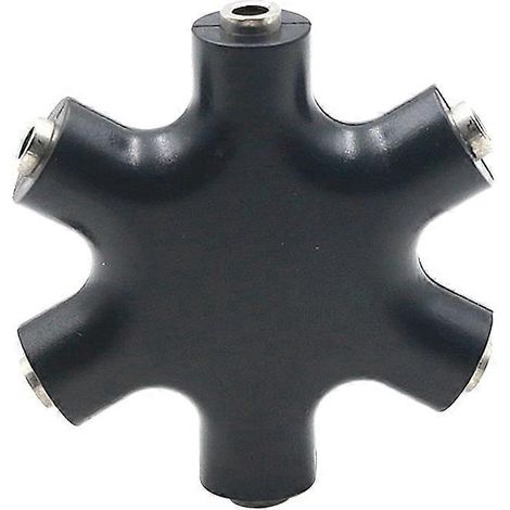 Adaptateur répartiteur Snowflake 6 voies 3,5 mm pour écouteurs et casque audio avec câble auxiliaire (noir)-Black (1/2)