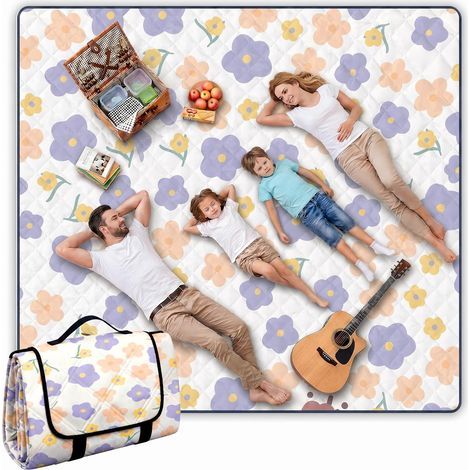 200 X 200 Cm Couverture Picnic,Couverture Pique Nique,Tapis de Sol Camping Portable Grand,Tapis de Couverture de Pique Nique Pliable,avec PoignéEs pour Camping Jardin éTé Parc,Fleur d'hibiscus (1/5)