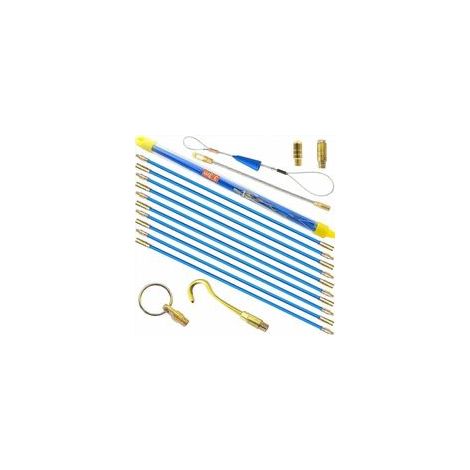 Tire-câble électrique 33 cm x 10 pièces, ensemble de tiges en fibre de verre, kit d'installation de câble rétractable dans un coffret en plastique
