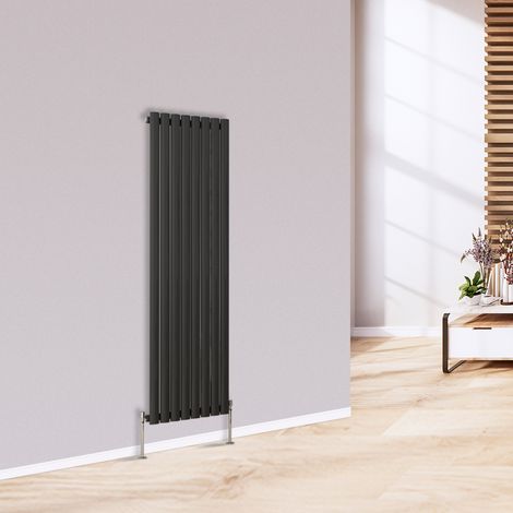 Warmehaus Vertical Radiator Oval Single Anthracite 1600 x 473mm (1/5)
