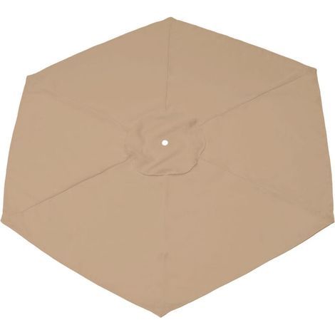 Replacement cover for parasol, 6 ribs, 2 m, waterproof, UV-resistant, replacement fabric, khaki (1/5)