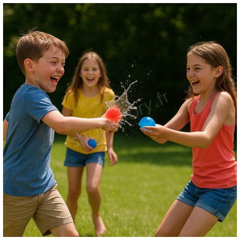 Kit de 300 Bombes à Eau avec Entonnoir Ballons Colorés Faciles à Remplir Pour Jeux d'Été