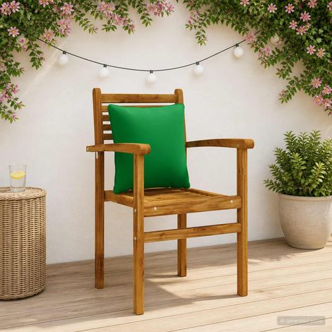 vidaXL Back Cushion PUTTEN 4 pcs 100% Polyester Green 40 x 40 x 15 cm (1/5)