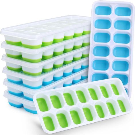 Eiswürfelform Silikon mit Deckel, 8er Set, BPA Frei, LFGB-Zertifiziert, Stapelbar (1/5)