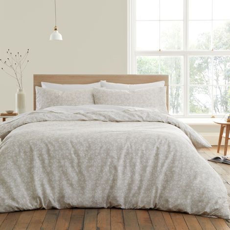 Parure de lit Double en Coton 200 Fils avec Housse de Couette et taies d'oreiller Naturel (1/5)
