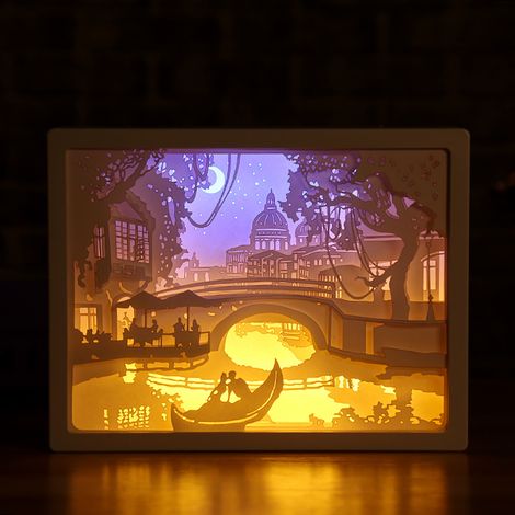 Lampe sculpture en papier LED 3D à faire soi-même, veilleuse créative avec ombres, sculpture en papier, décoration lumineuse 1 (1/5)