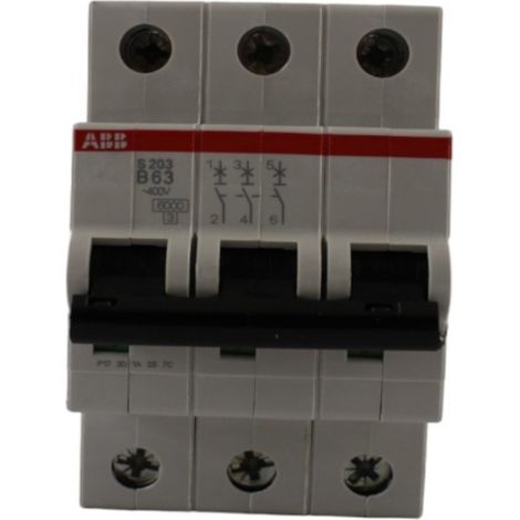 Interruttore automatico 3P B 63A 6kA AC S203-B63 2CDS253001R0635 (1/3)