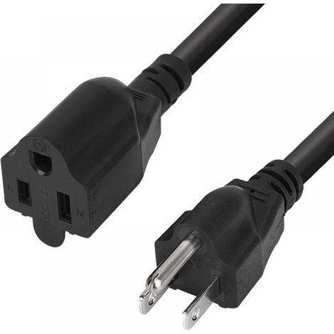 Cordon D'Extension - 1 8 M - 125 V - 13 A - 18 AWG - Usage Intérieur Et Extérieur - Pour Ateliers Et Équipements Électriques (1/5)