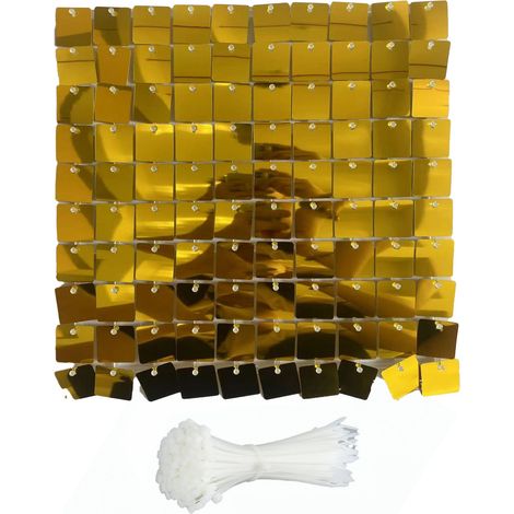 Panneaux muraux carrés à paillettes brillantes de 30 x 30 cm (11,8 x 11,8 pouces), semi-transparents, pour la décoration de fond de scène lors de mariages et d'anniversaires. (1/5)