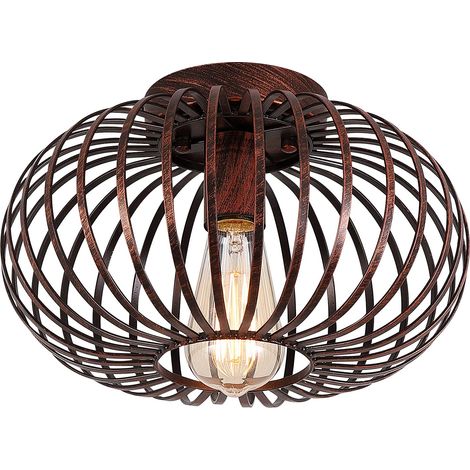 Plafonnier d'intérieur semi-encastré, lampe de salon rétro simple, antique, sans source lumineuse, 220V, culot E27 (1/5)