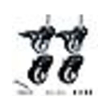 Lot de 4 roulettes robustes avec freins et vis – Roulettes de 40 mm – Roues de chariot pivotantes en caoutchouc PU pour roulettes de meubles, roulettes noires (1/5)