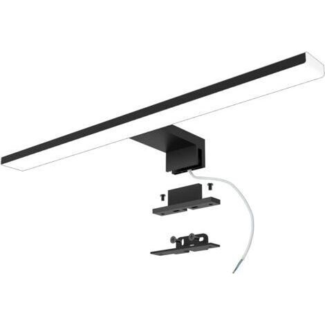 Noir,Applique murale LED pour miroir de salle de bain, 30 cm, 6 W, lumière neutre, 4000 K, ultra mince, à clipser/sur meuble miroir/murale (1/5)