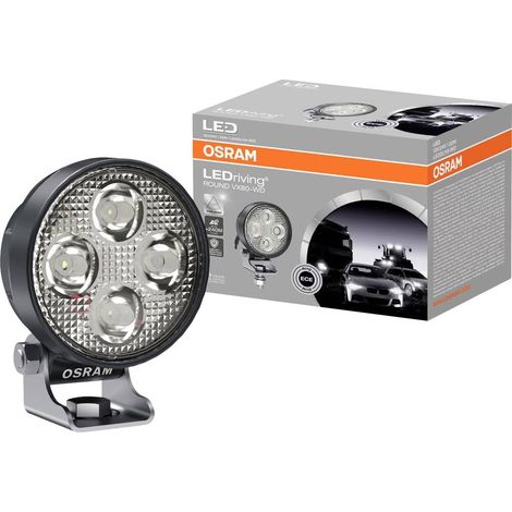 ROUND VX80-WD, phare LED pour éclairage de champ proche/rapproché, large, 1150 lumens, faisceau lumineux jusqu'à 240 m, spot LED 12V/24V