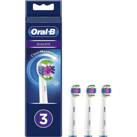 Oral-B EB18-3 3D White Testine di Ricambio Spazzolino Elettrico CleanMaximiser 3 Pezzi (1/5)