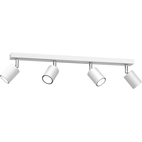 Barra 4 faretti orientabili bianco/cromo GU10 8W Striper