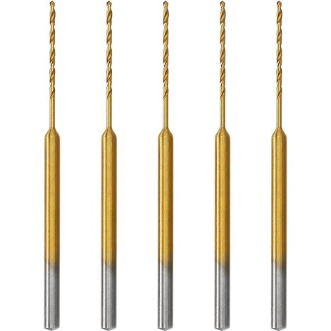 CCYKXA 5 Stück HSS-Mikro-Spiralbohrer, Mikrobohrer, Hochgeschwindigkeitsstahl, Spiralspitzen, Handwerkzeuge, Zubehör, kompatibel mit Proxxon 28852, 0,8 mm x 2,35 mm